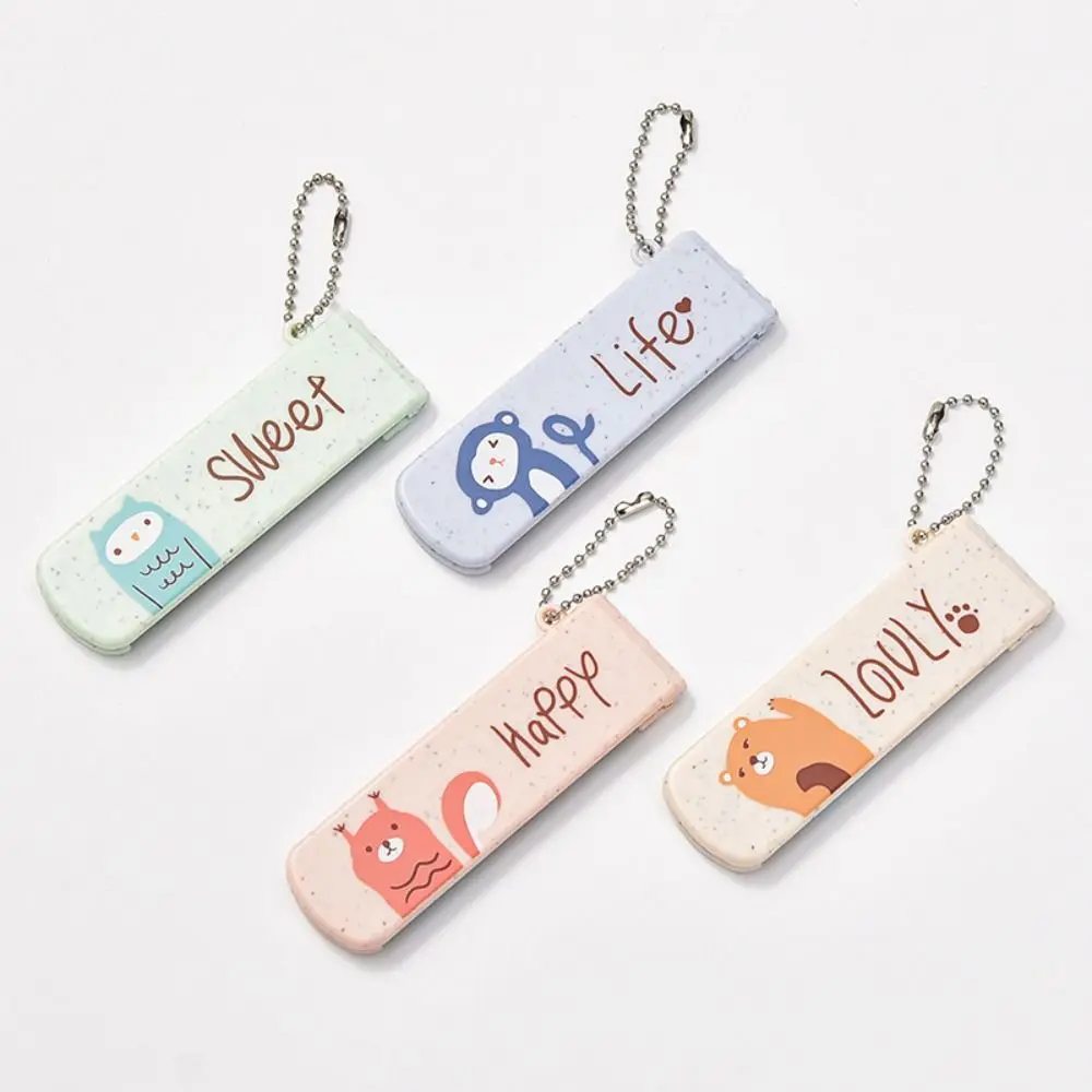 

Простая расческа с милыми животными и героями мультфильмов, пластиковая милая расческа для макияжа 2 в 1, складная портативная расческа с зеркалом для детей