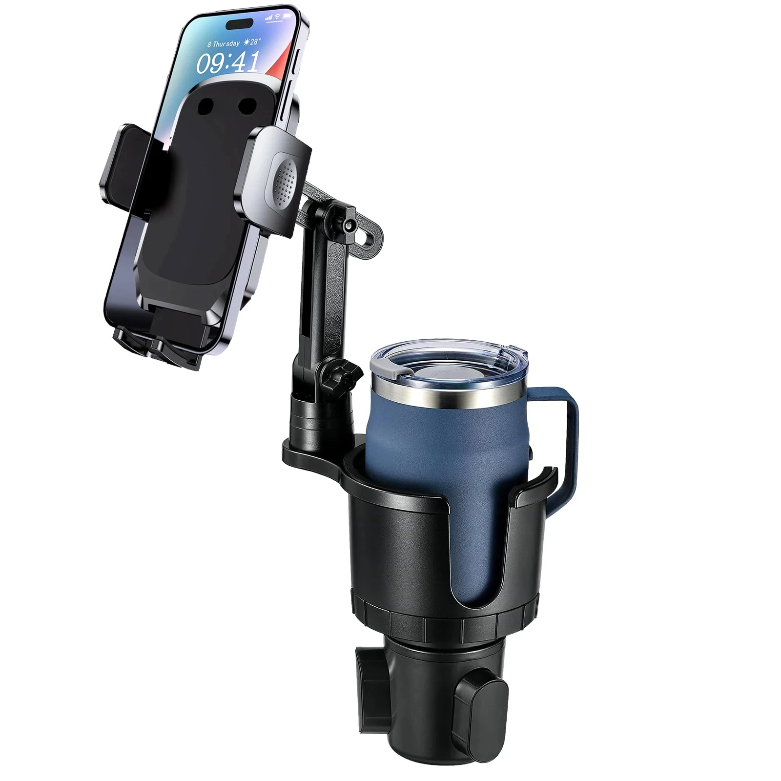Auto-Handyhalterung, Getränkehalter-Handyhalterung mit Speicherfunktion 360° ° Drehbare iPhone-Autohalterung mit Verstellbarem Langarm – Detail 1