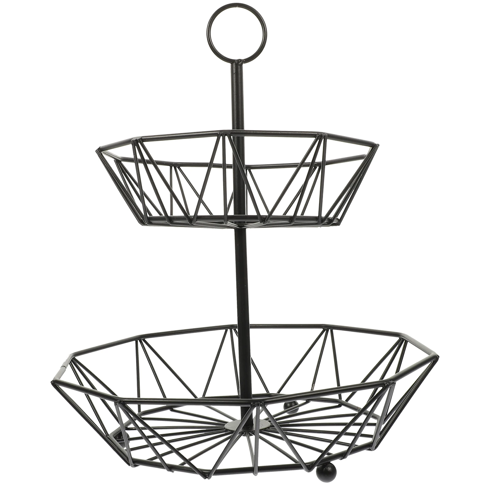 

Fruit Basket Storage Tray 2 Tier Iron Wire Kitchen Counter Party Snacks Home Dessert Fruits Tray Multi Function Food Storage