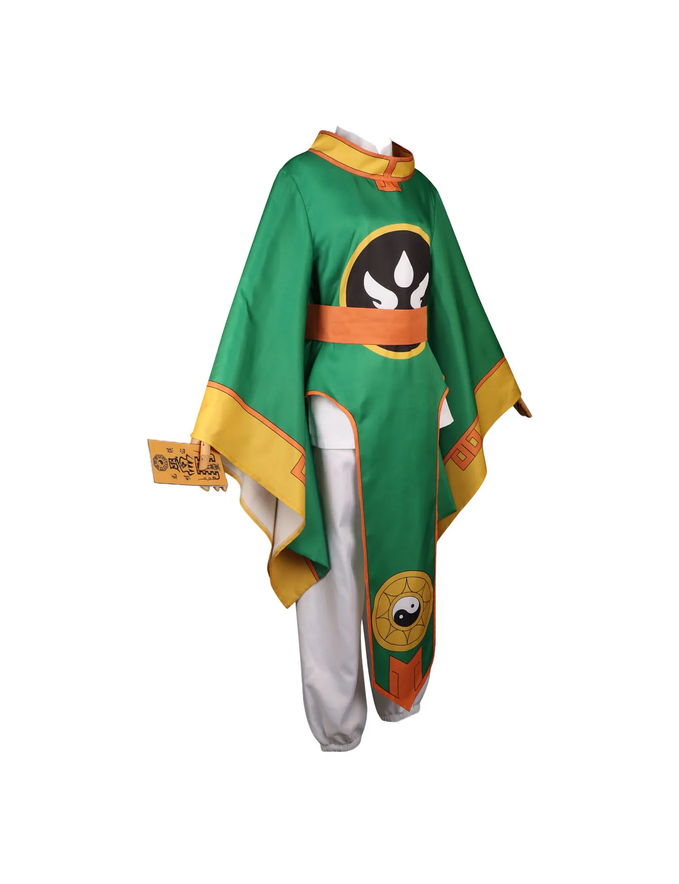 LI SYAORAN Cosplay Costume Green and white Combat clothing Bagua pattern - Image 3