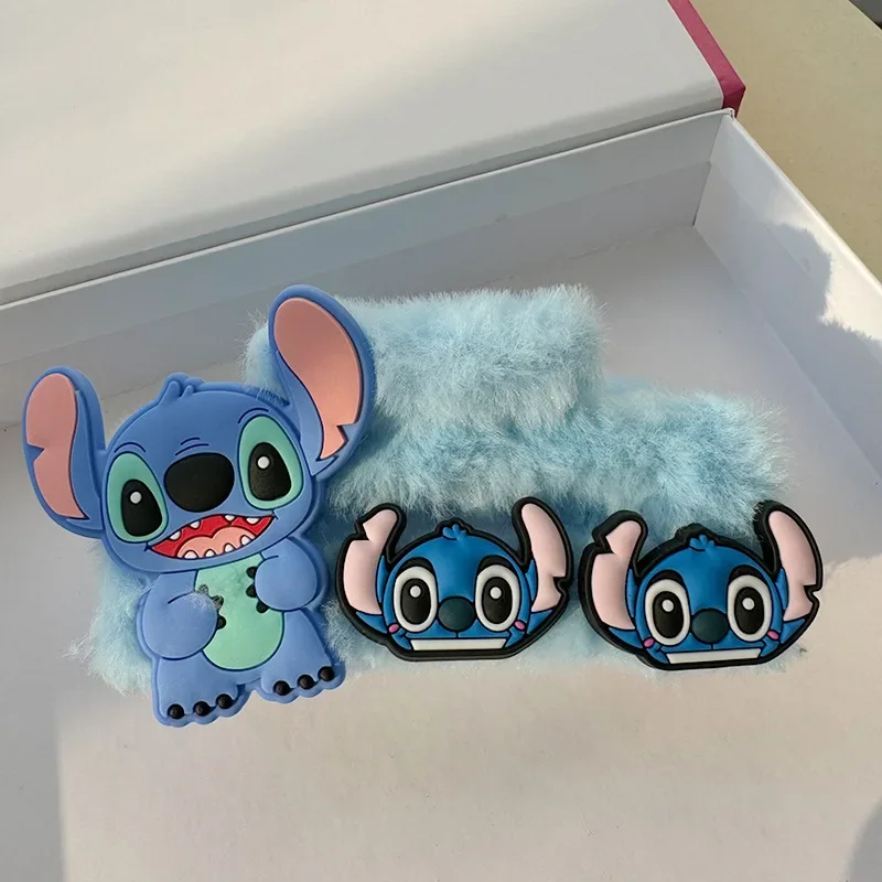 Disney Cartoon Stitch Cute Square Grab Clip Blue Grab Clip Hairpin Shark Clip Hairband Hair Hoop for Girls Women Birthday Gifts