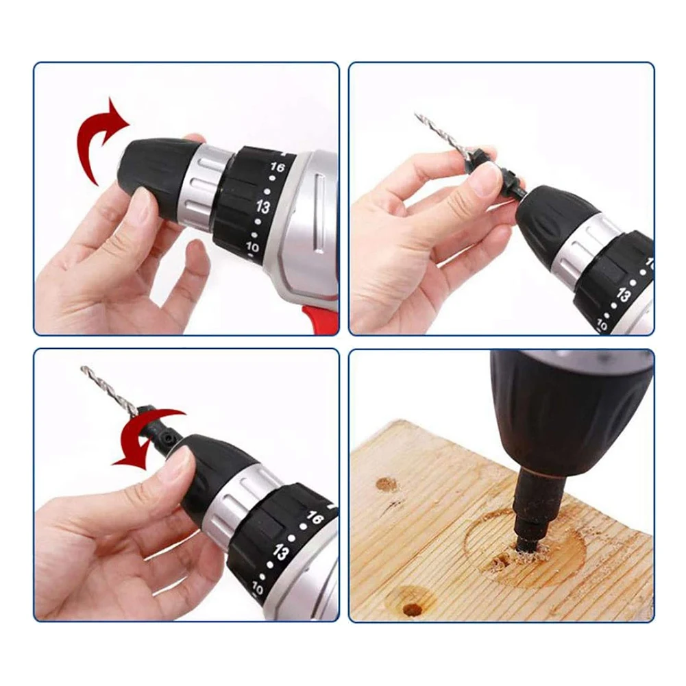 5PCS Shank Countersink Drill Bits Set Screw Carpentry Chamfer Hole Opener Woodworking Drill Punch Tools