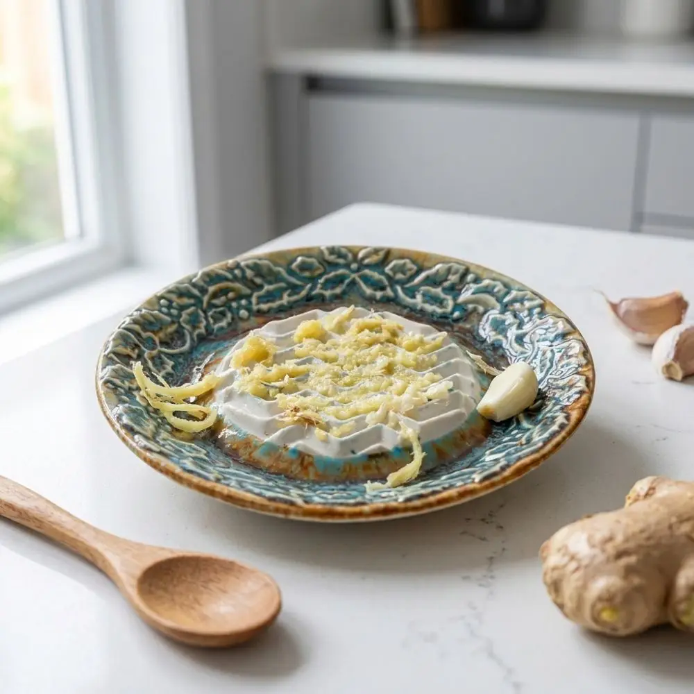 Non-Slip Ceramic Ginger Grater Round Plate Colorful Hand Grinding Dish Manual Embossed Texture Vegetable Grinding Tool