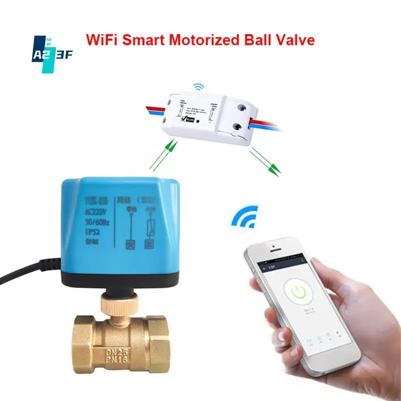 

A23F-Tuya Wi-Fi умный моторизованный шаровой клапан синхронизации воды умный переключатель электрический клапан с умной жизнью для Alexa Alice (1 дюйм) Durabl