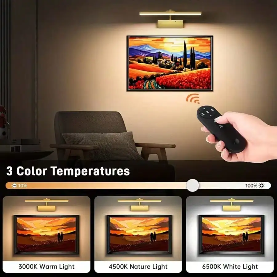 15 Inch Picture Light For Wall, Wireless Wall Sconce, Portrait, LED Art Display Light, Photo,Hallway Vanity Light And Frame