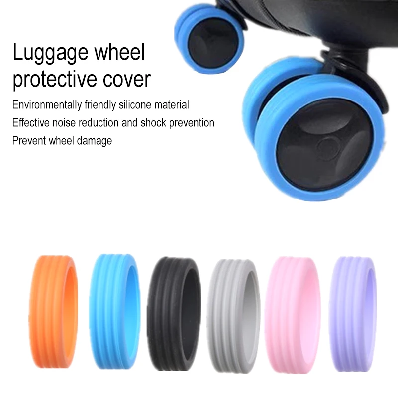 4 Pack Luggage Wheels Covers Silicone Luggage Wheel Protector for Suitcases or Office Chair Mute and Shock Absorption Durable