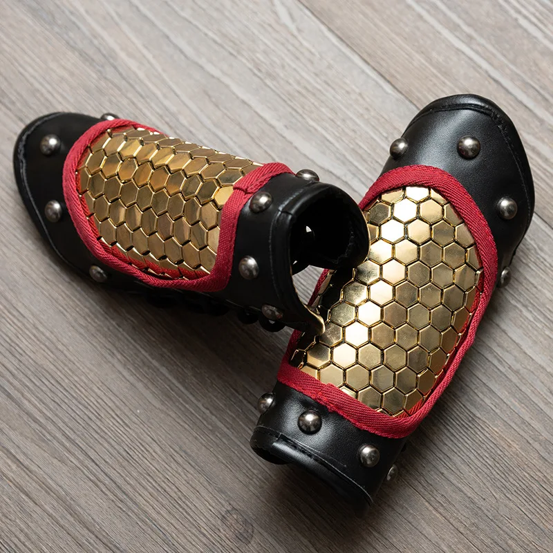 

Древняя защита на запястье Hanfu из искусственной кожи, китайская династия Мин, лучник, боевые искусства, доспехи, нарукавники Hanfu, браслет для косплея