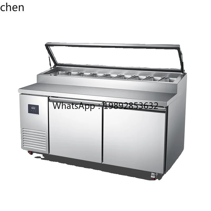 Fresh-keeping Air-cooled Salad Table Fruit Fishing Pizza Refrigerated Workbench Freezer Display Cabinet