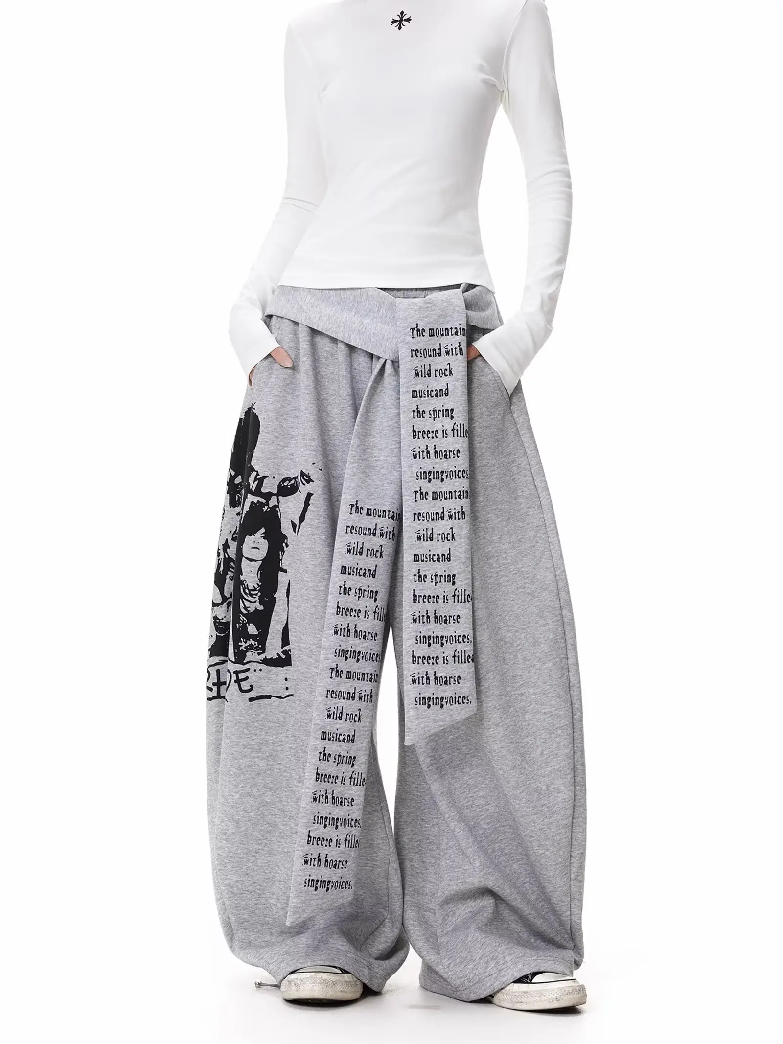 Hip-hopowy styl uliczny, wszechstronna moda, nowy styl, luźne spodnie męskie i damskie z szerokimi nogawkami, styl Y2K Harajuku, spodnie codzienne.