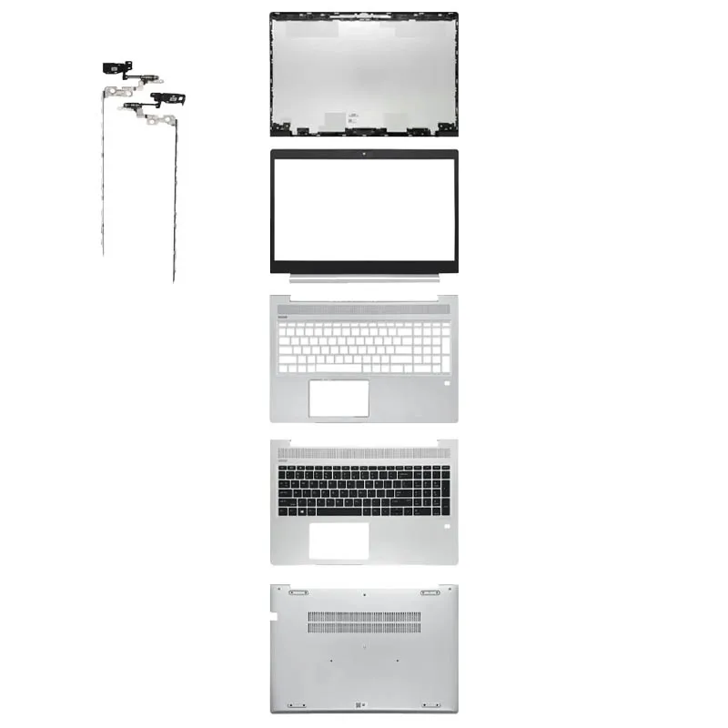 For HP Probook 450 455R G6 G7 PRO 15 G2 G3 Laptop LCD Back Cover Front Bezel US Keyboard Palmrest Bottom Case Silver