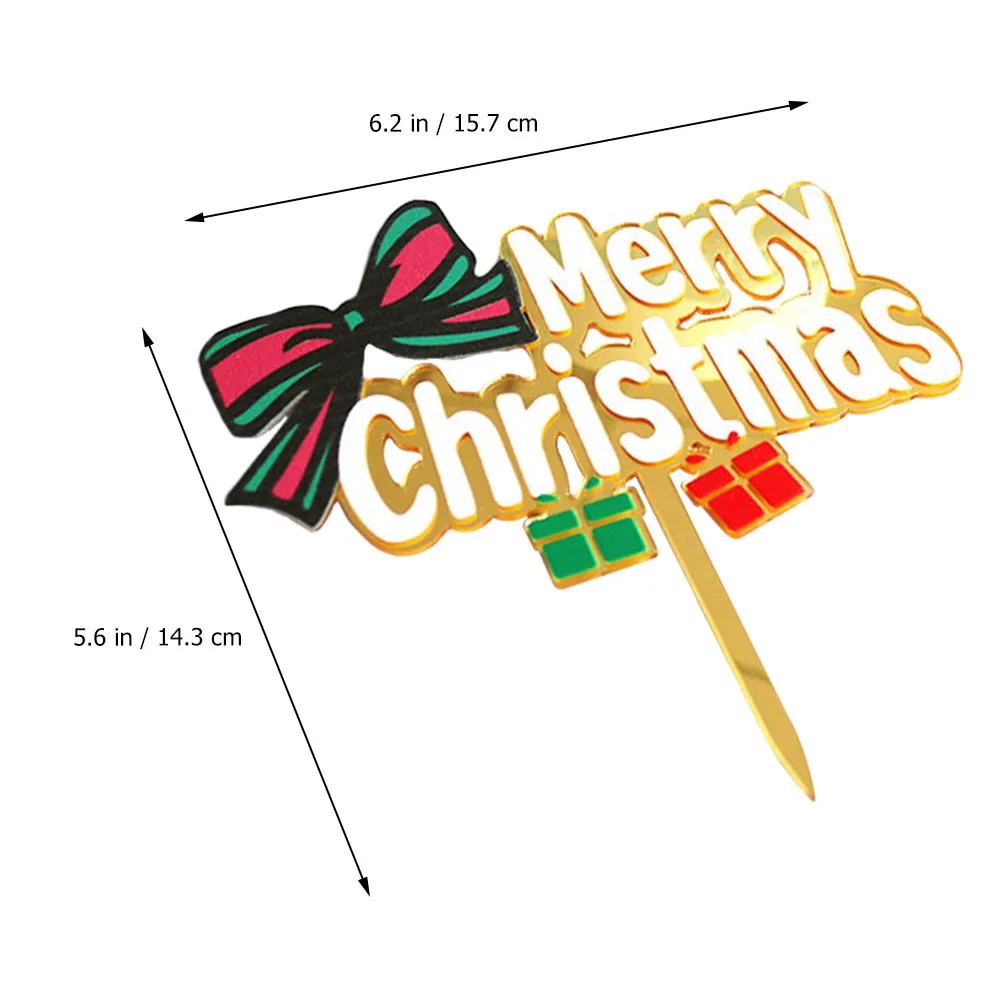 

2Pcs Christmas Cake Picks Creative Design Food Safe Acrylic Topper for Cakes Desserts and Parties Cake Toppers
