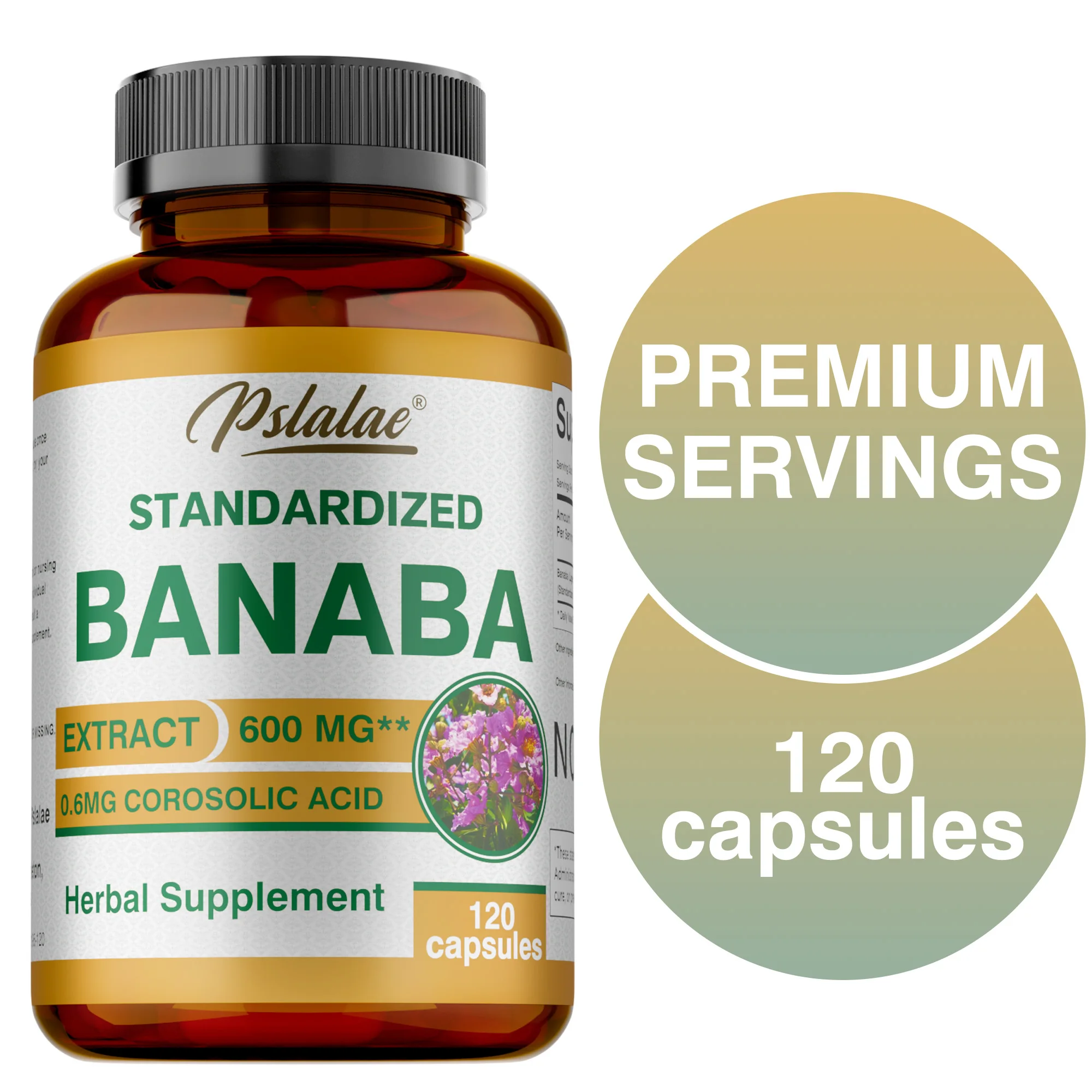 

Banaba Leaf Capsules - Weight Management, Supports Heart and Overall Health, Maintain Normal Blood Sugar Levels, Metabolism