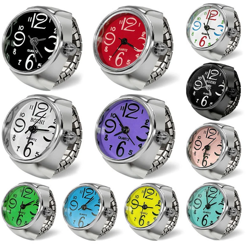 Vintage Punk Quartz Watch Rings Elastic Stretchy Quartz Watch Rings for Couple