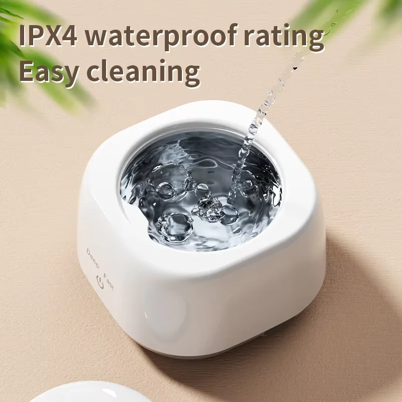 48khz Sonic Vibration 360° Deep Cleaning Machine 2-Speed Mode Portable Braces Denture Ultrasonic Cleaner 250ml Stainless Tank