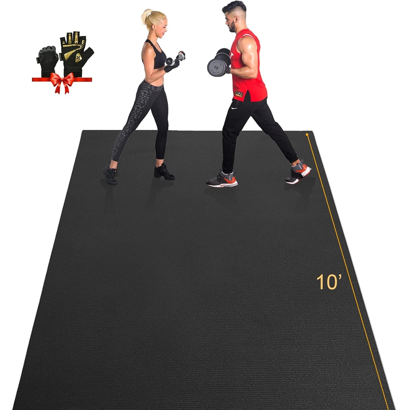 Extra Large Exercise Mat 16'x6'/12'x6'/10'x6'/8'x6'(7mm), Extra Wide Workout Mats for Home Gym Flooring, Non-Slip Thick D