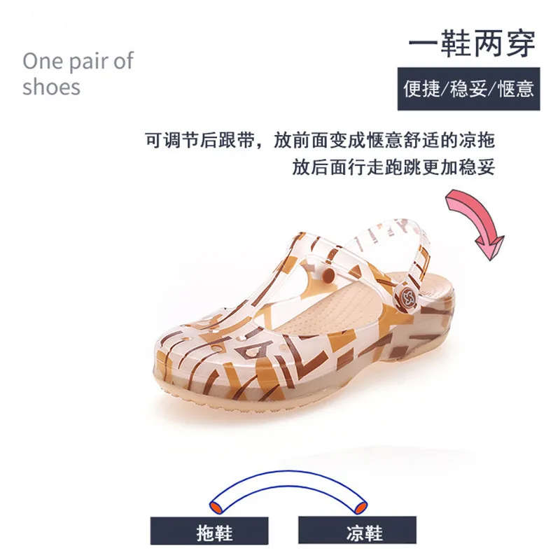 Veblen Hole Shoes Female Nurse Sandals Non-Slip Platform Beach Shoes Summer Outdoor Slippers Toe Box Soft Bottom Gel Shoes