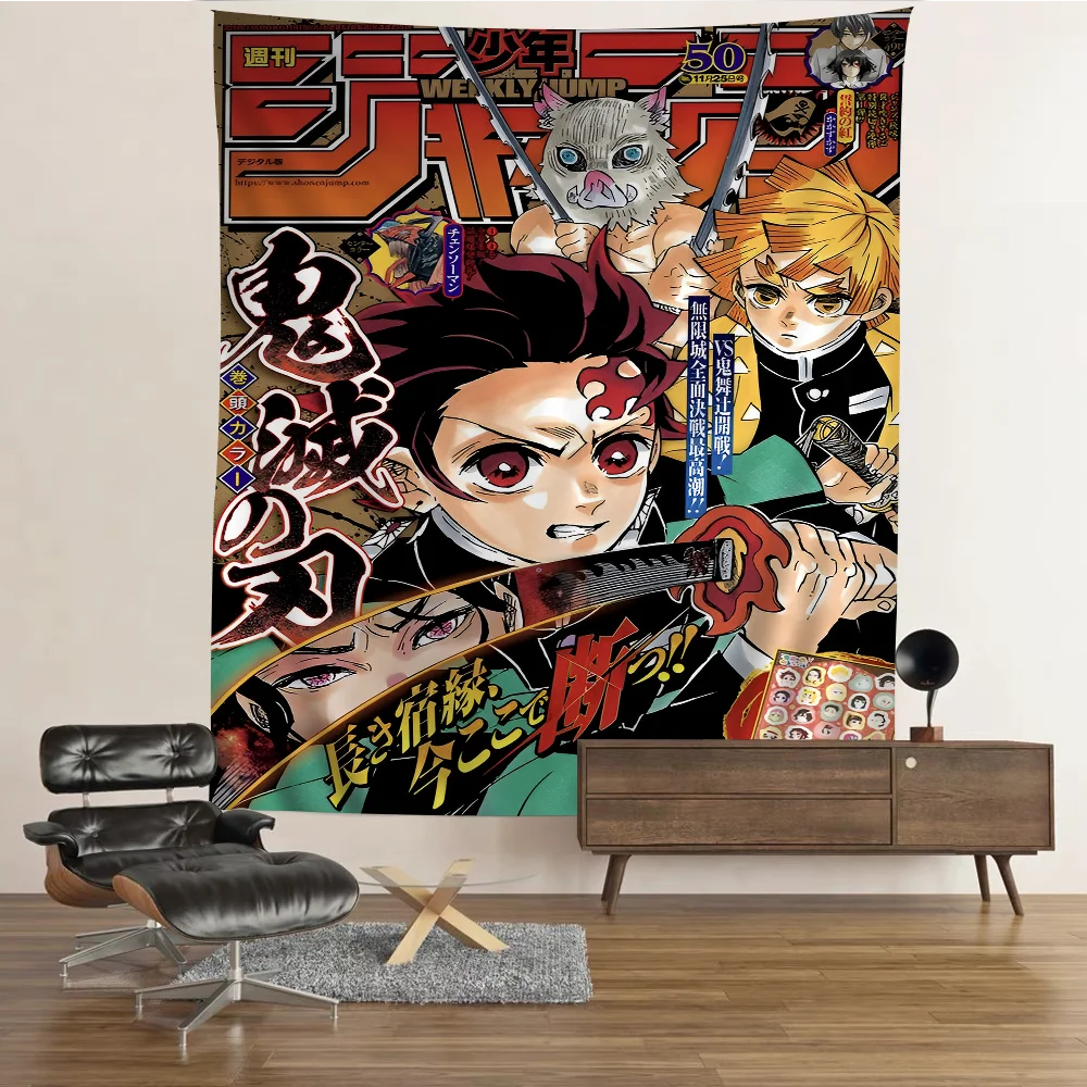 

Demon Slayer Cartoon Tapestry Home Decoration Hippie Bohemian Decoration Divination Home Decor