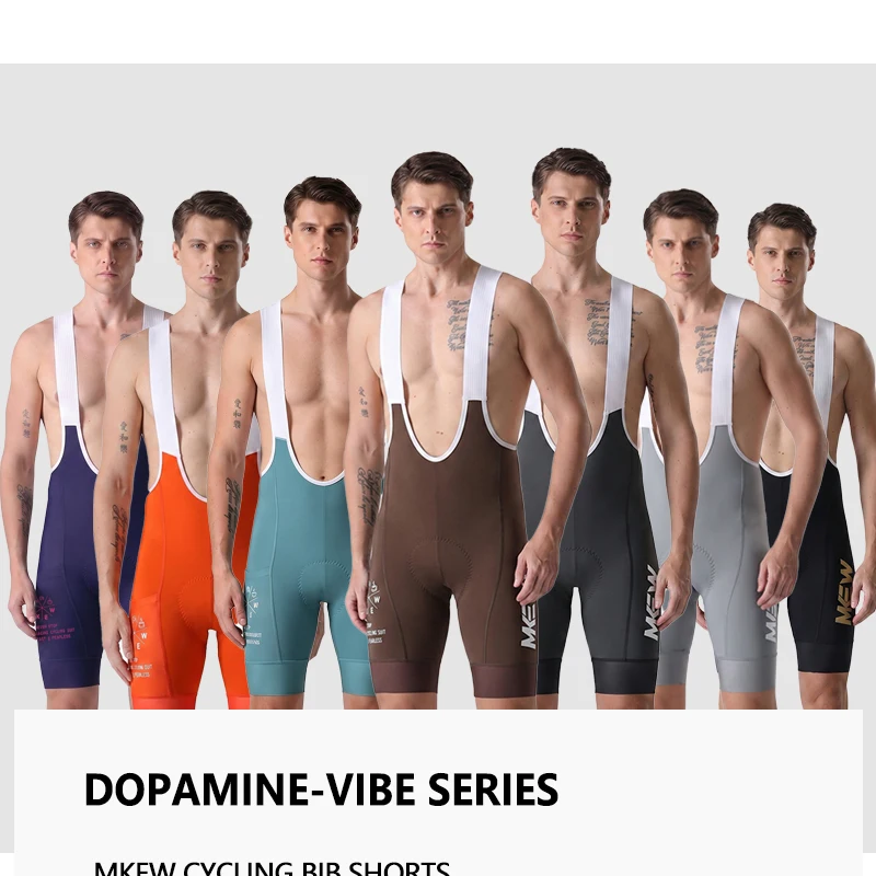 MKEW 2026 Herren-Latzhose Race Fit Schnelltrocknend und Atmungsaktives Gewebe mit Hochdichter Polsterung für Lange Fahrten – Detail 1