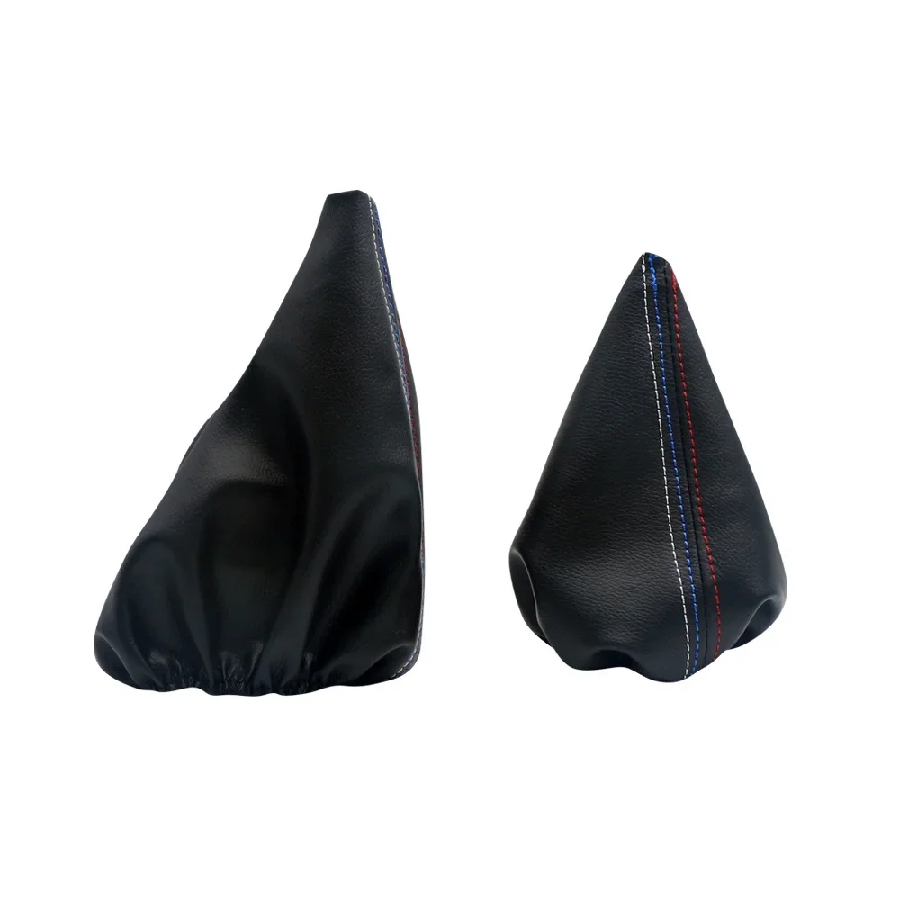 1pc mudança de carro shifter capa poeira handebol freio de mão shifter cabeça capa protetora couro preto para bmw série 3 e36 e46 m3