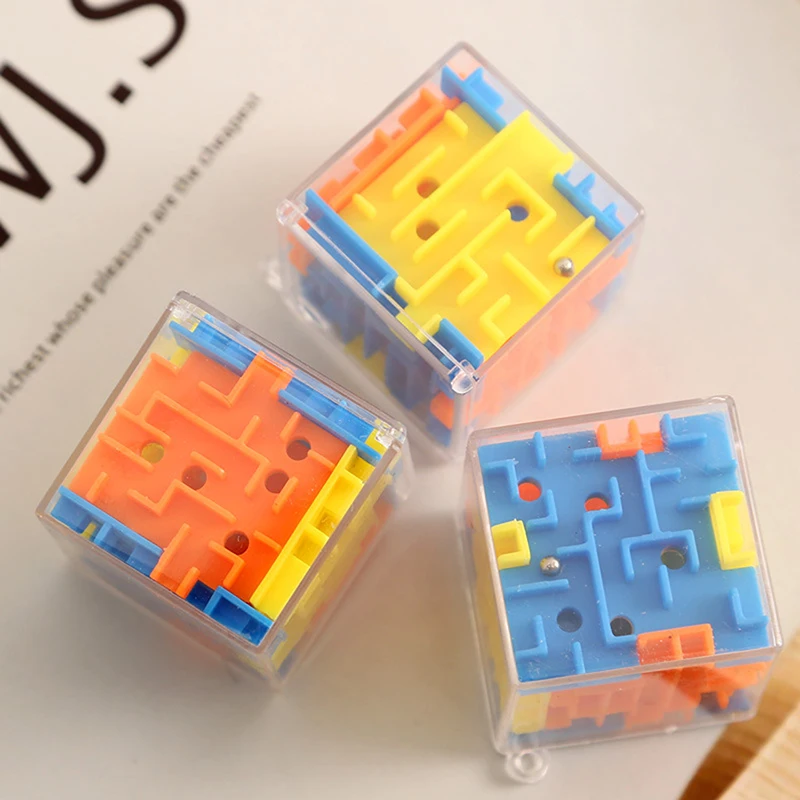 Six-Sided Transparent Puzzle Cube, Ball Rolling Maze 3D Magic, Stress Relief Toy For Kids