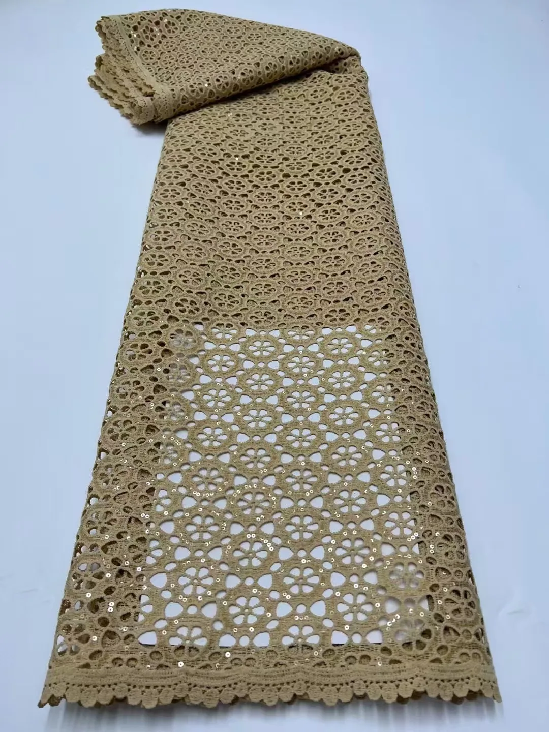 Tela de encaje nigeriano guipur africano bordado 2024 telas de encaje de cordón de guipur para fiesta Diy vestido de boda costura mujeres