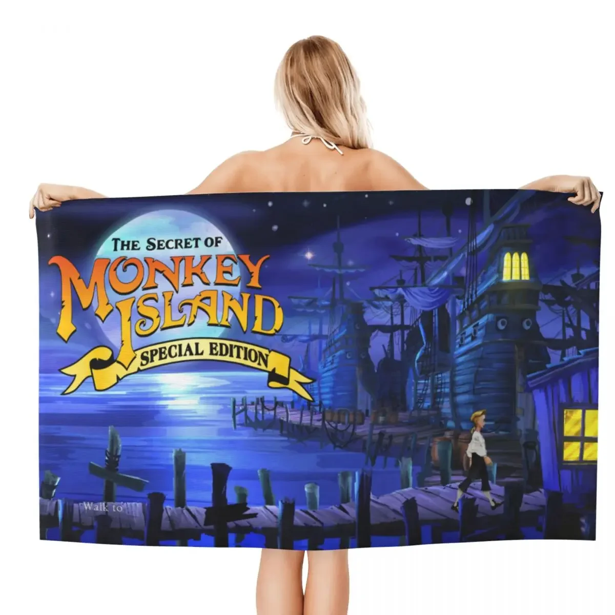 Secret Of Monkey Island Beach Towel Quick Drying Video Games Soft Linen Microfiber Bath Sauna Towels