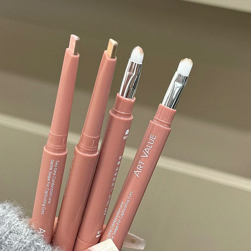 Two-tone Paste Lying Silkworm Pen Under Eye Liner Brighten Shadow Makeup Pencil Nude Pink Beige Lower Eyelid Highlighter Contour image 6