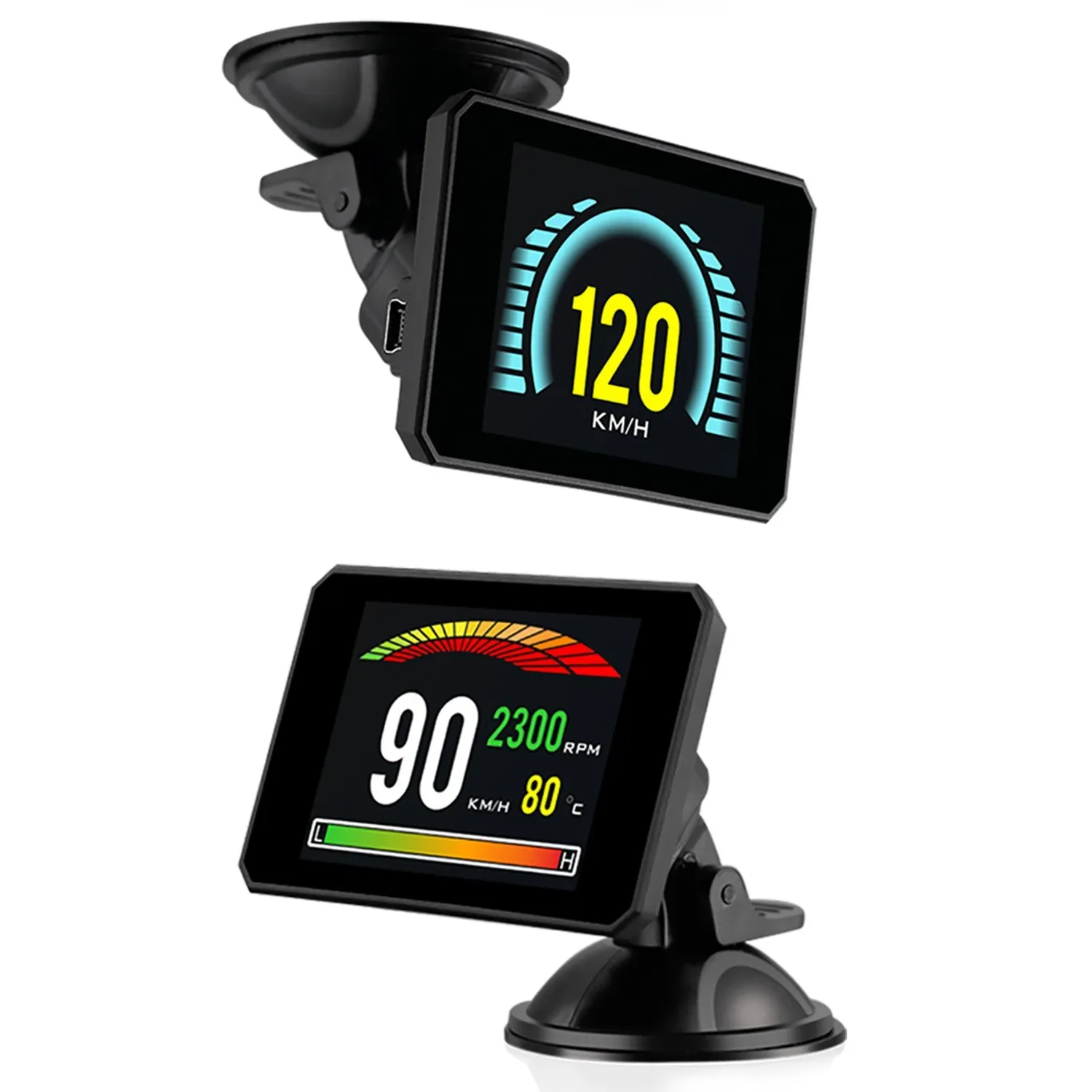 P16 Head up Display OBD Smart HUD Auto Digital Meter OBD2 Port Warning Windshield Alarm System