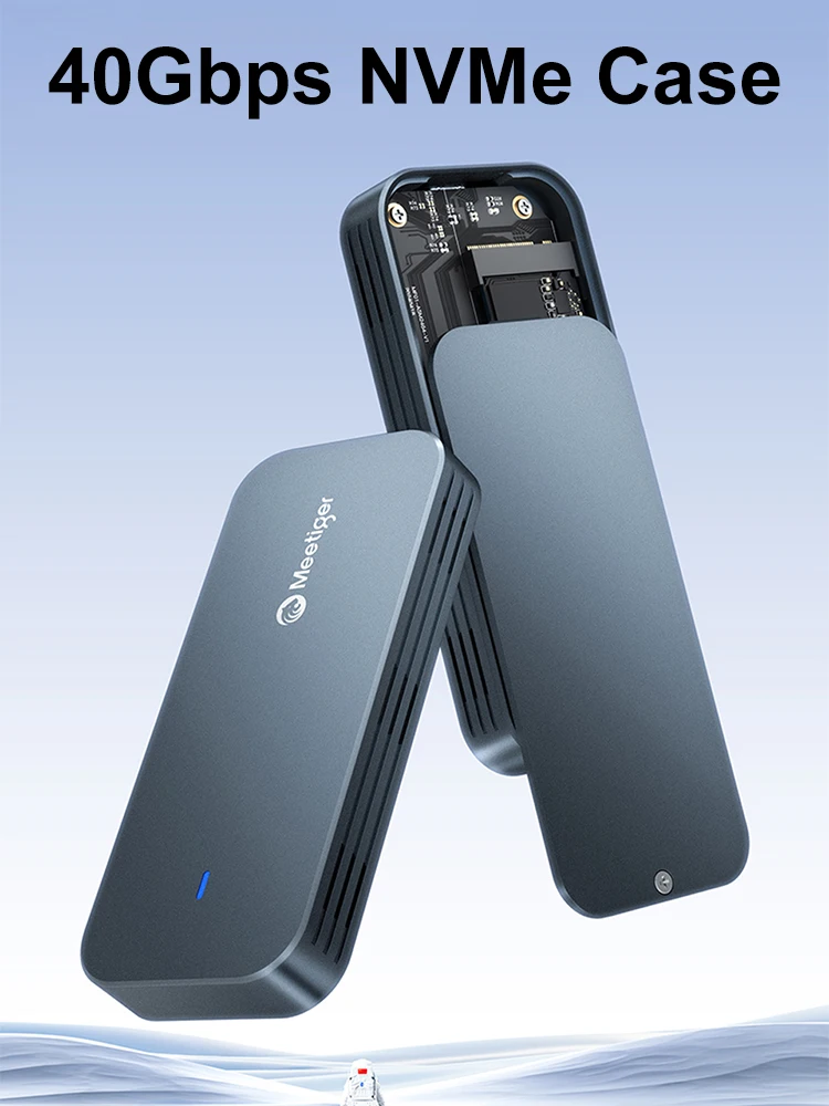 Obudowa Meetiger USB4 NVMe SSD z wentylatorem chłodzącym, kompatybilna z Thunderbolt 3/4 i USB-C, adapter M.2 PCIe 4.0 40Gbps M.2 NVMe SSD — zdjęcie produktu 7
