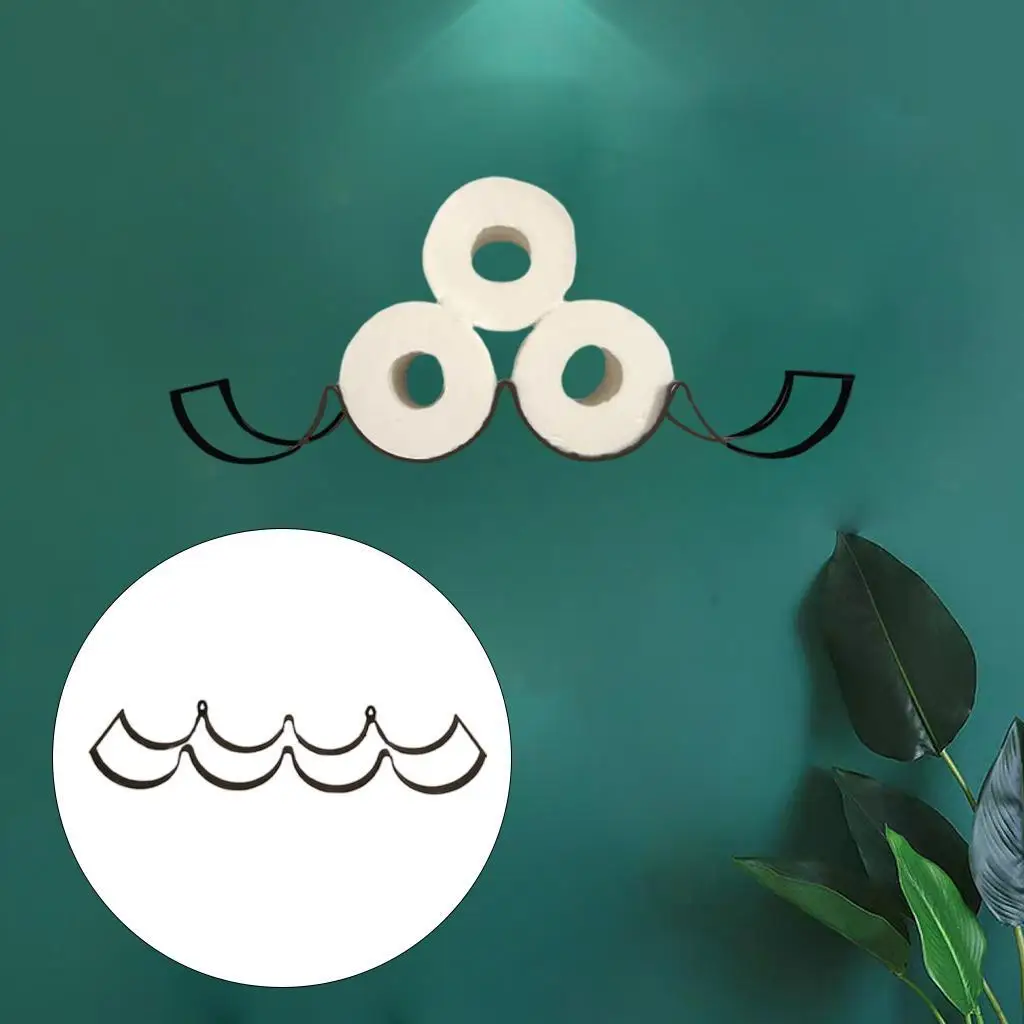 Suporte de papel higiênico para montagem na parede, rack de armazenamento para cozinha e banheiro, preto