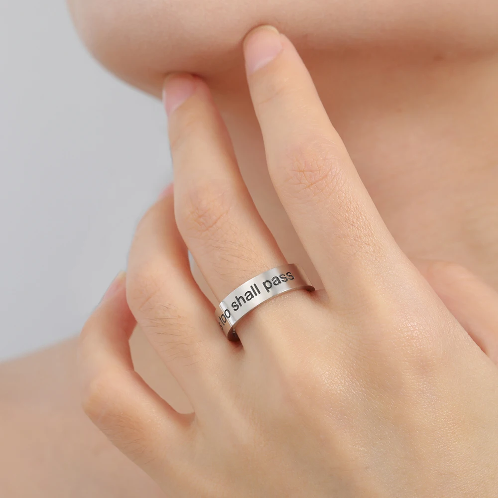Edelstahlring mit hebräischem Schriftzug „Dies wird auch vorbei gehen“ – Bibelvers-Schmuckring, jüdischer Pessach-Judaica-Schmuck – Detail 7