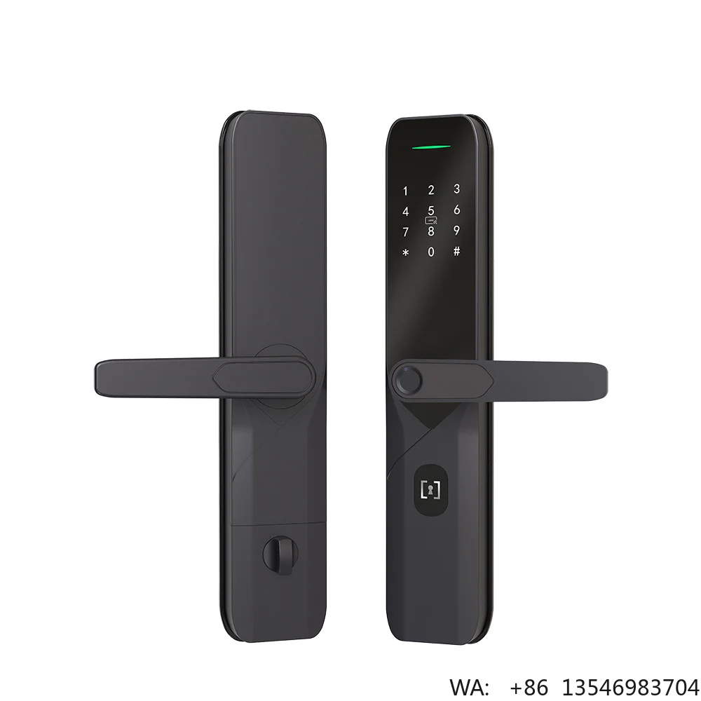 High Security Customizable Apartment Mechanical Key Fingerprint Digital Password Smart Door Handle Lock