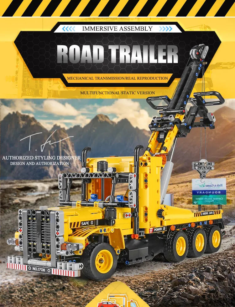 Mould King 17011 Technical Car Toys The MOC-43434 Tow Truck Building Block Engineering Truck Brick Set Kids Christmas Gift