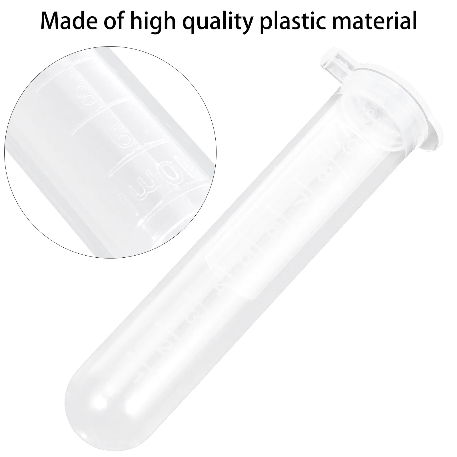 

200Pcs Tubes 10ml Transparent Plastic Laboratory Test Tubes with Scale for Scientific Experiments Analysis