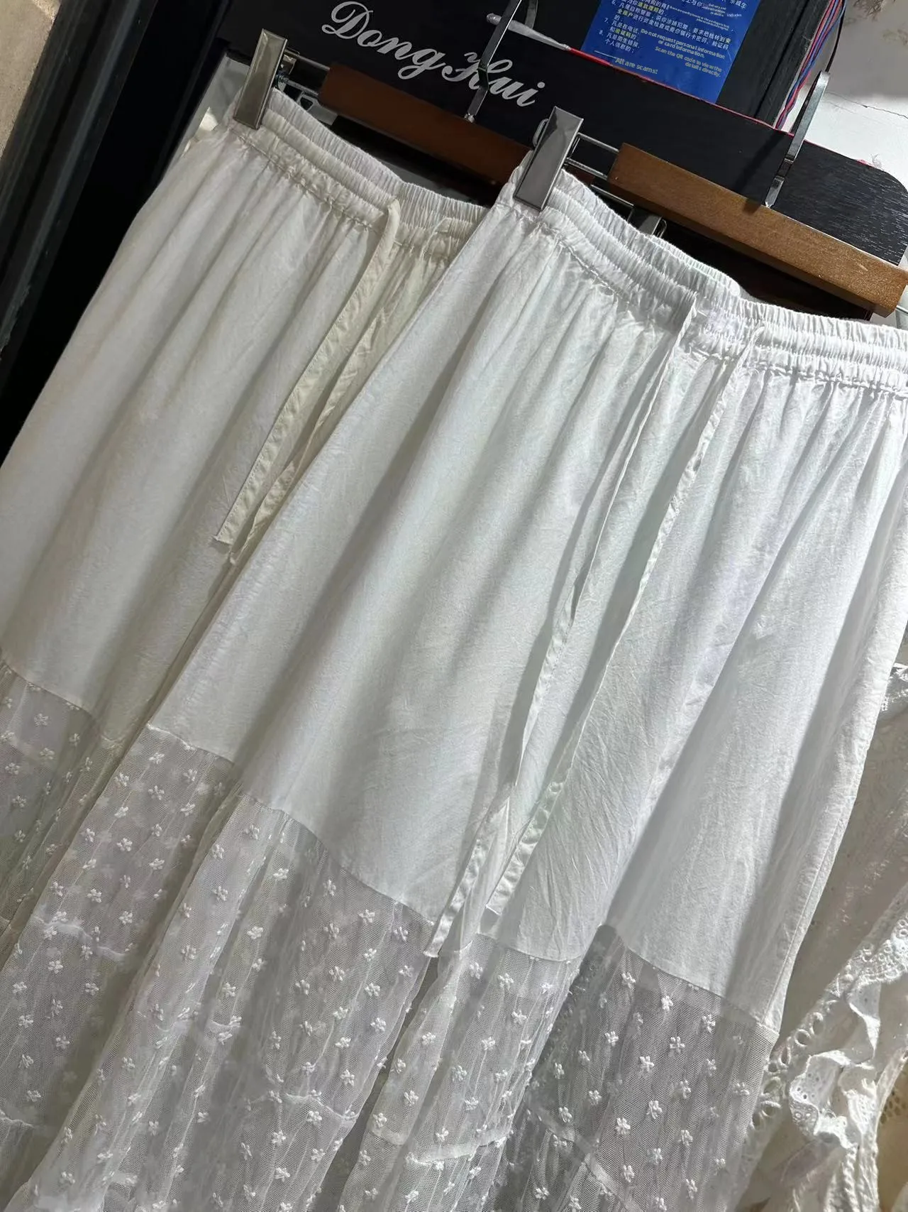Summer Thin Layer Pure Cotton Lace Trim Single Layer Briefs Loose Inner Wear Wide Leg Pants Underwear Eighteen Pants