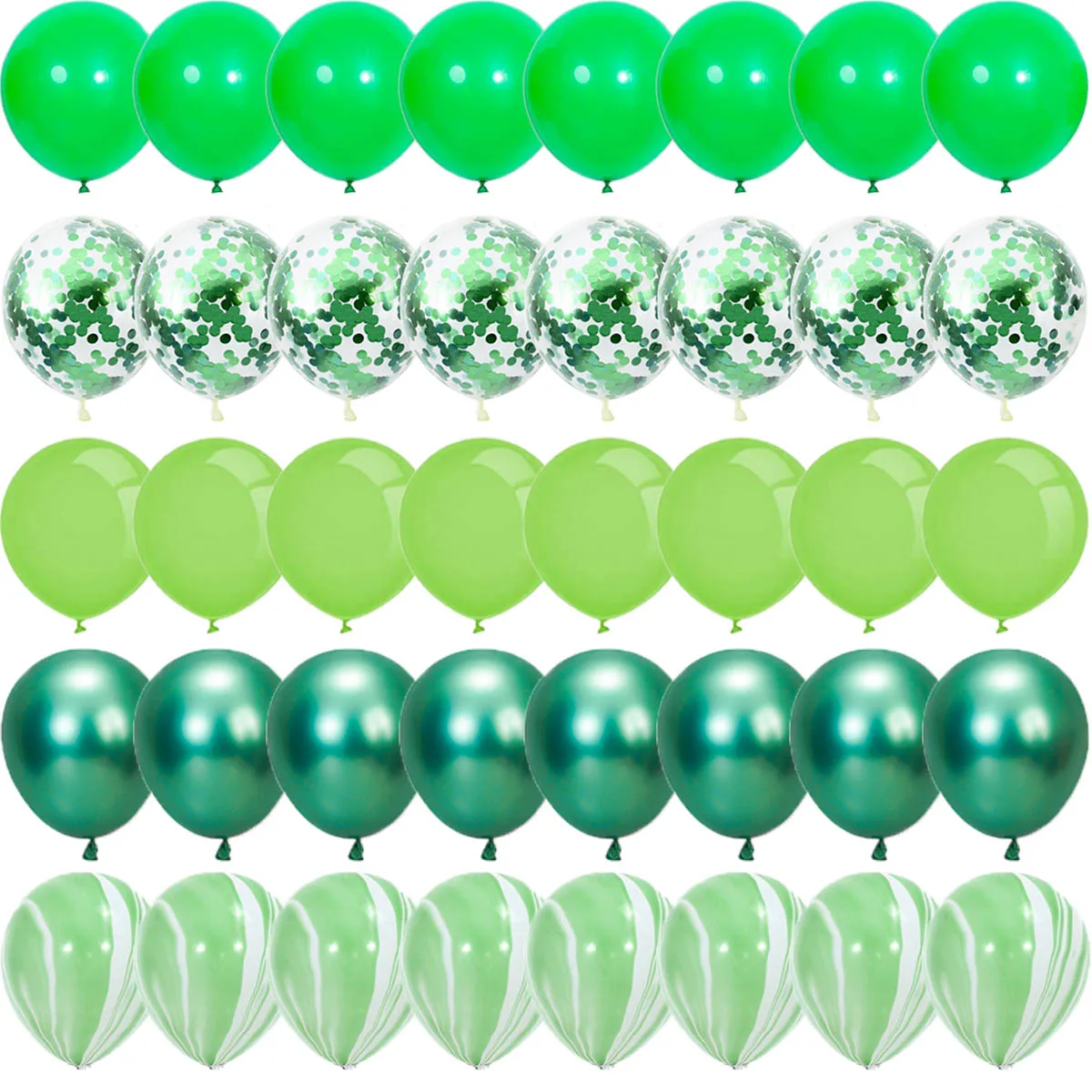 Green Metal Latex Confetti Balloon Jungle Safari Birthday Party Decoration Matte Globos New Year Wedding Party Baby Shower Decor