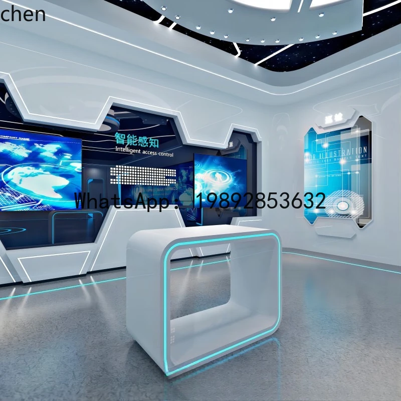 YFY  Model Product Display Cabinet Showroom Luminous Multi-layer Round Centerpiece Cabinet Storage Creative Exhibition Stand