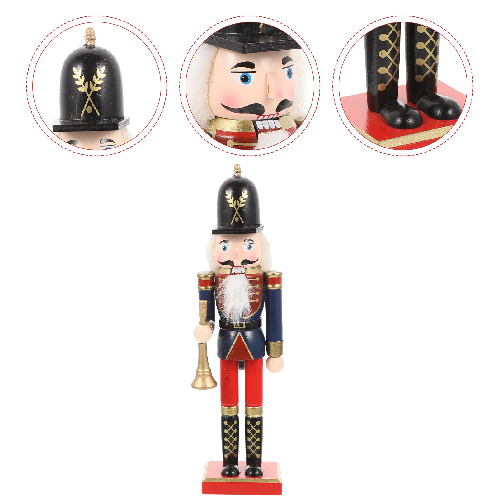 

Christmas Nutcracker Soldier Wood Decor Xmas Ornament Desktop Craft Traditional Holiday Decoration Gift for Friends Family