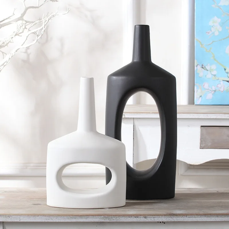 

Mutihome 2026 Black and White Minimalist Modern Simple Sample Room Living Room Home Decor Creative Crafts Vase Decorative Items