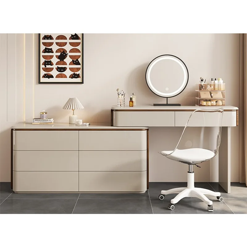 

Solid wood makeup table, dresser, chest, integrated corner, modern simple bedroom, small apartment makeup table