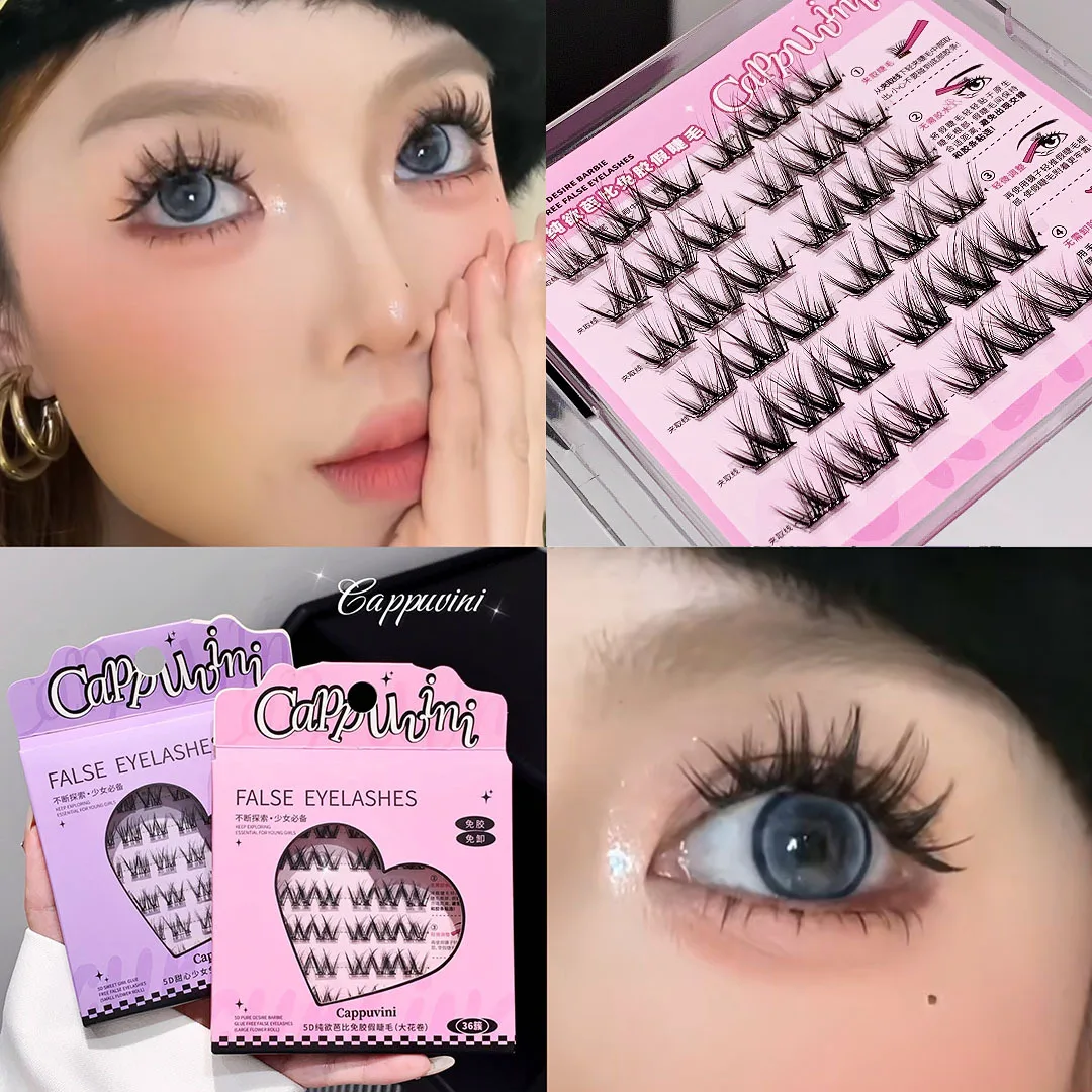 False Eyelashes 5D Curly Style Glue Free Natural Texture Comfortable Beauty Tool for Students Daily Makeup Make Up Beauty