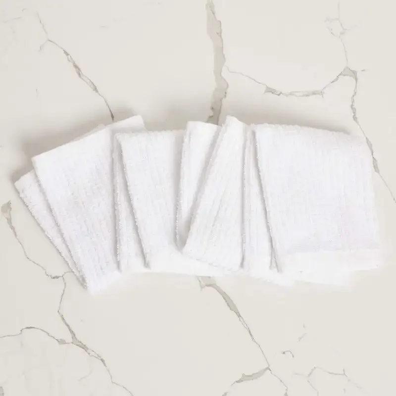 Bar Mop Cleaning Kitchen Dish Cloth Towels, Cotton, Machine Washable, Everyday Kitchen Basic Utility Bar Mop Dishcloth Set of 12