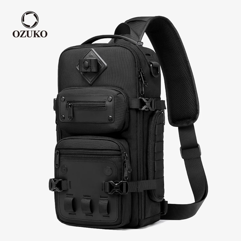 OZUKO Large Capacity Men Chest Bag Waterproof Sling Shoulder Bags for Male Outdoor Sports Crossbody Bag Quality Messenger Bag