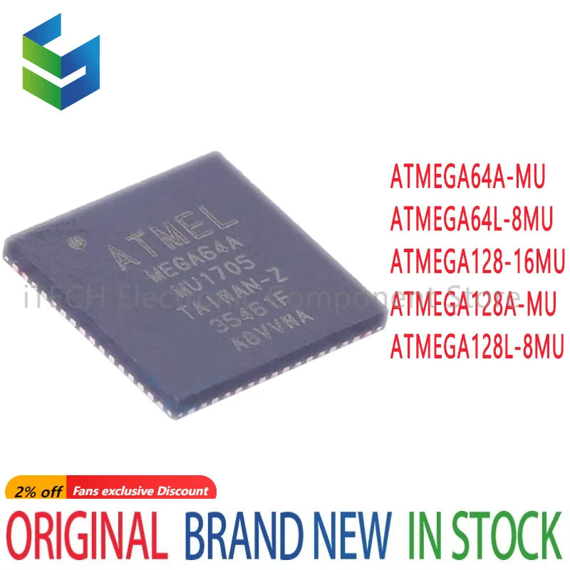 

1pcs ATMEGA64A-MU ATMEGA64L-8MU ATMEGA128A-MU ATMEGA128-16MU ATMEGA128L-8MU ATMEGA64 ATMEGA128 ATMEGA IC MCU Chip QFN-64