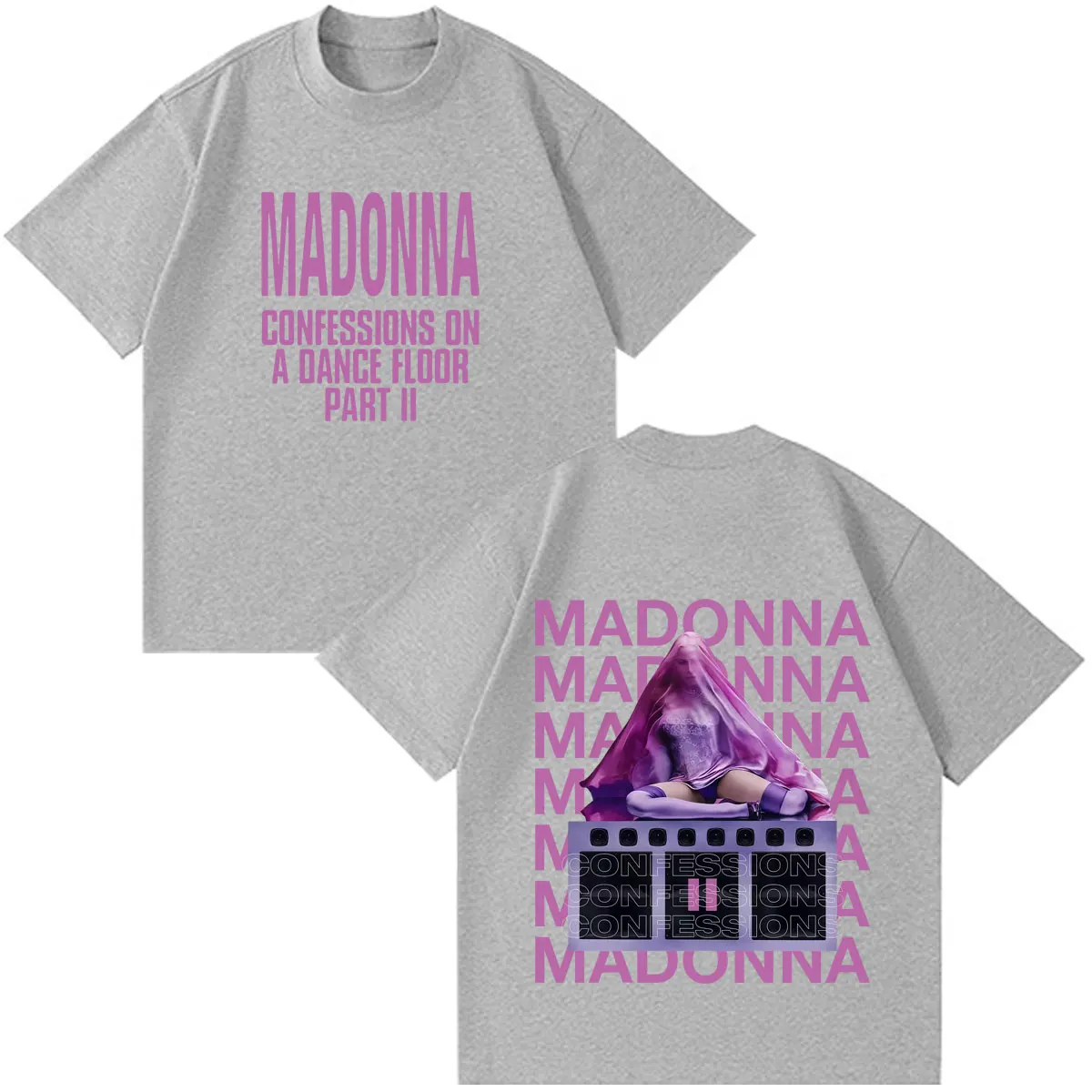 Madonna CONFESSIONS II Album Tour 2026 Print T-shirt Men Women Hip-hop T-shirt Summer Short-sleeved Casual Cotton Loose T-shirts