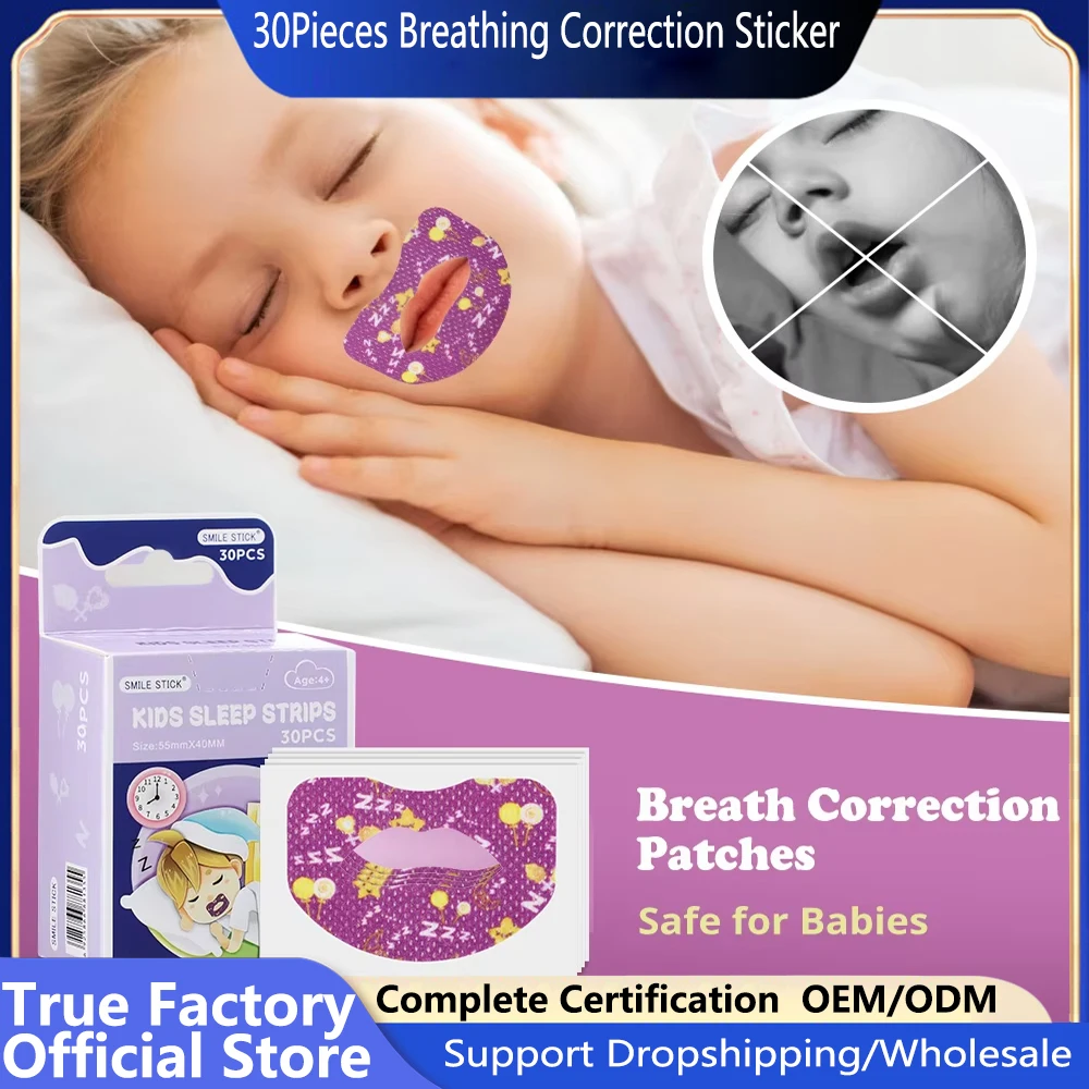 30Pieces Breathing Correction Sticker Sleeping Sealing Sleeping Relax Stop Snoring Prevent Opening Children's Mouth Closure Tape