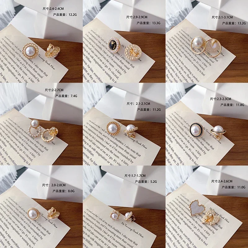 2023 Fashion Elegant Imitation Pearl Clip on Earrings Non Pierced Big Round Baroque Pearl Ear Clip Without Piercing for Women