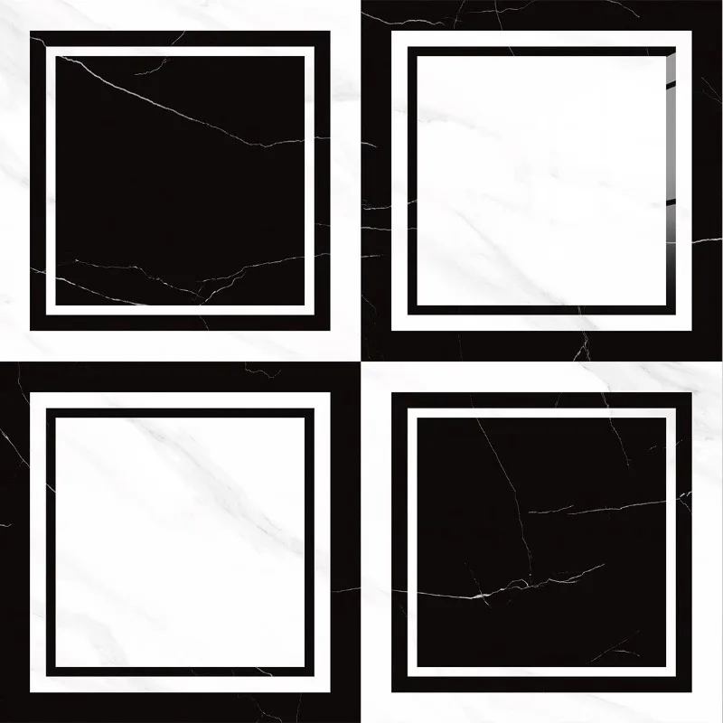 French black and white bright parquet tiles bar corridor bright floor tiles