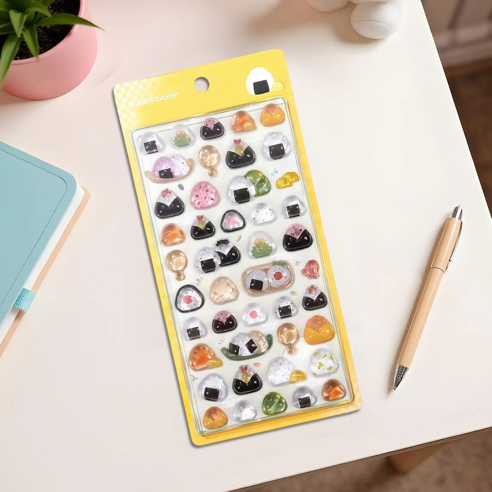 1 Sheet 3D Food Stickers Japanese Style Ramen Sushi Rice Balls Sticker for Kids DIY Scrapbook Guitar Phone Case Laptop Decal
