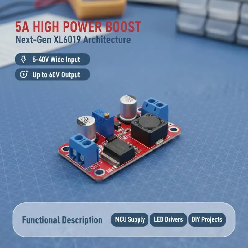 1/3Pcs XL6019 DC-DC Step Up Boost Power Module 5A High Current Adjustable Voltage Regulator Board For DIY Electronic Circuit